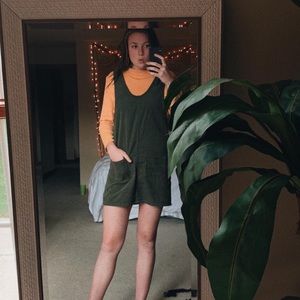 army green corduroy mini dress